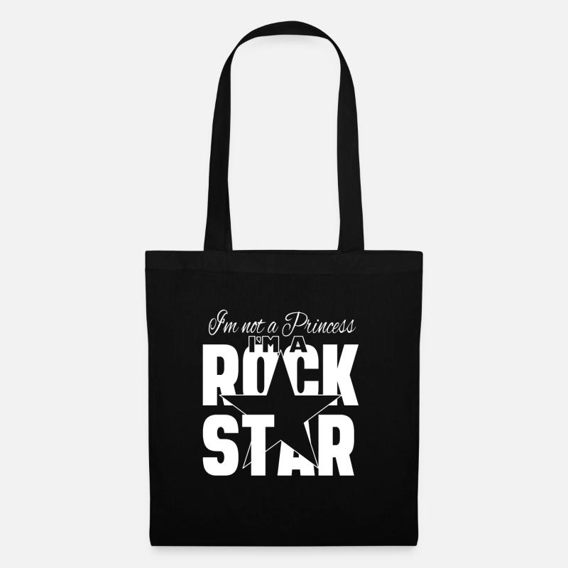 Ich bin keine Prinzessin Ich bin ein Rock Star - Stoffbeutel - Schwarz