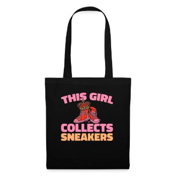 Sneakers Cette fille collectionne les sneakers - Sac en tissu - noir - Devant