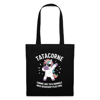 Tatacorn Auntie Unicorn Humor Aunt Family Gift - Tote Bag - black - Front