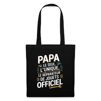 Papa Le Seul, L'Unique, Le Réparateur De Jouets - Sac en tissu - noir - Devant