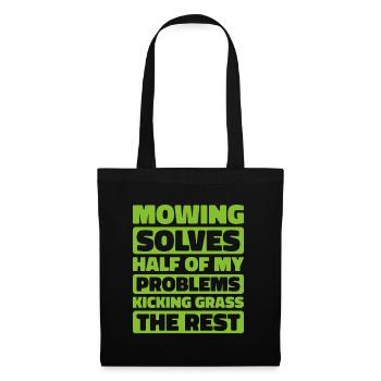 Lawn mower mowing - Tote Bag - black - Front