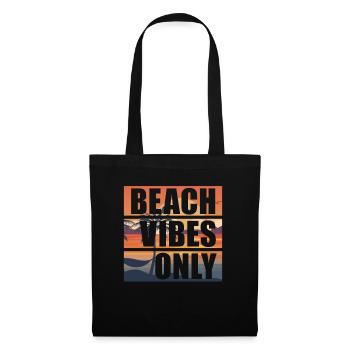 Beach Vibes Only Retro Strandurlaub Surfstrand - Stoffbeutel - Schwarz - Vorne