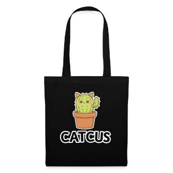 Catcus Cactus Cat Cute Cat Funny Pun - Tote Bag - black - Front