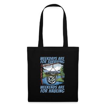 Pêche au filet Pêche - Sac en tissu - noir - Devant