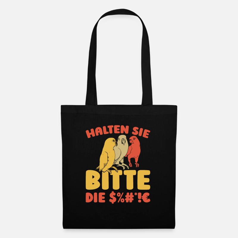 Papagei Halten Sie Bitte Die Fresse - Stoffbeutel - Schwarz