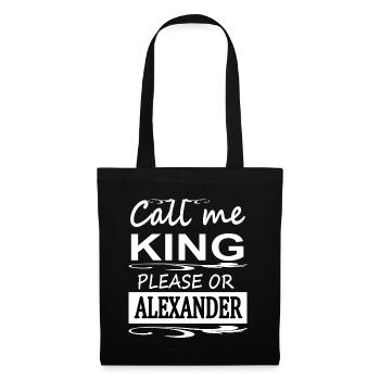 ich heiße Alexander ich bin Alex König Geschenk - Stoffbeutel - Schwarz - Vorne