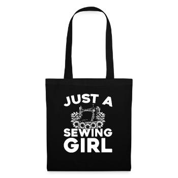 Machine à coudre juste une fille de couture - Sac en tissu - noir - Devant