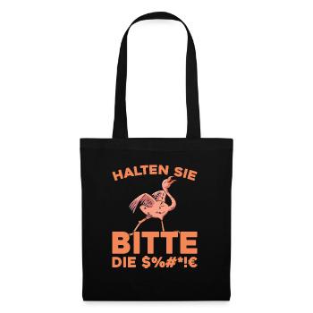 Flamingo Halten Sie Bitte Die Fresse - Stoffbeutel - Schwarz - Vorne