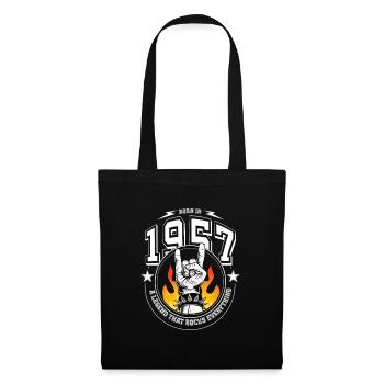 1957 Geburtstag, rockt alles - Stoffbeutel - Schwarz - Vorne
