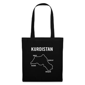 Kurdistan Flagge Bakur Bashur Rojava Rojhlt Newroz - Stoffbeutel - Schwarz - Vorne