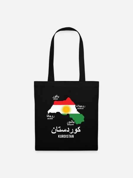 Kurdistan Flagge,Kurdistan,syrien,irak,iran,Flagge - Stoffbeutel - Schwarz