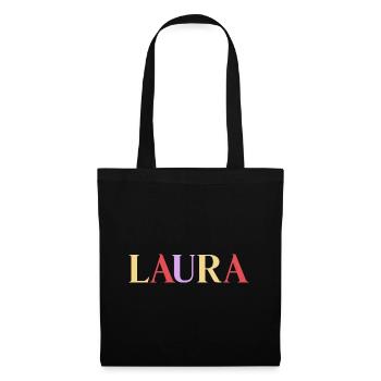 Name Spanierin Laura - Stoffbeutel - Schwarz - Vorne