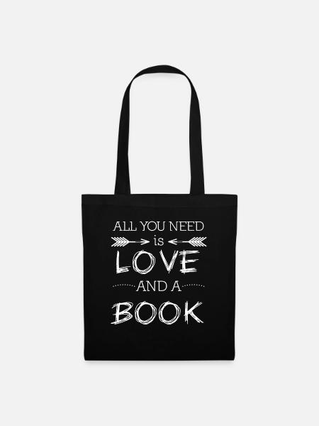 Buch Liebhaber Shirt - Stoffbeutel - Schwarz