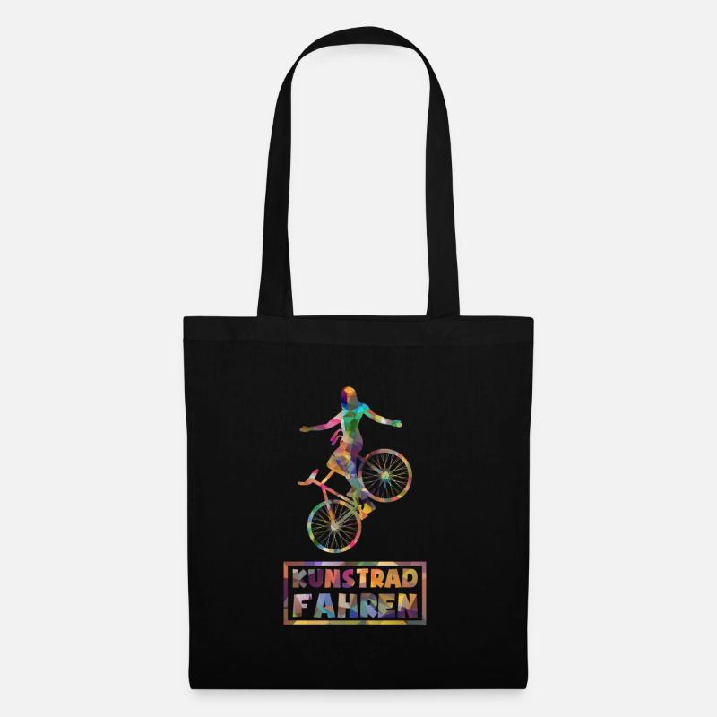 Kunstradfahren - Low Poly - Bunt - Stoffbeutel - Schwarz