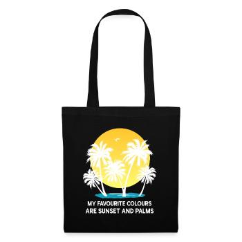 palmiers coucher de soleil d’été mer couleurs préférées - Sac en tissu - noir - Devant
