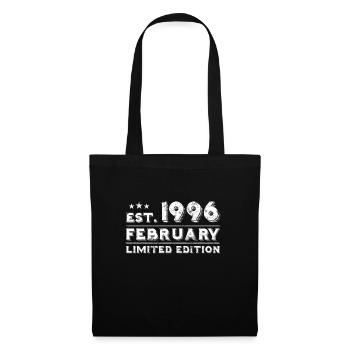 February 1996 - Geburtstag im Februar - Stoffbeutel - Schwarz - Vorne