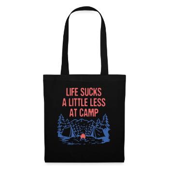 Life Sucks a Little Less at Camp Funny Camping - Stoffbeutel - Schwarz - Vorne