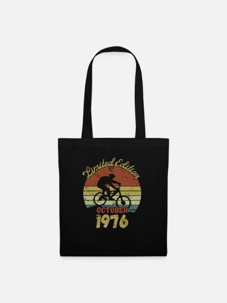 Geburtstag Fahrrad Bike October 1976 - Stoffbeutel - Schwarz