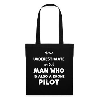 Never Underestimate An Old Man W... - Tote Bag - black - Front