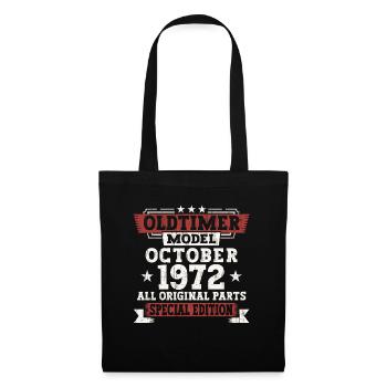 Oldtimer Octobre 1972 cadeau de 50e anniversaire - Sac en tissu - noir - Devant