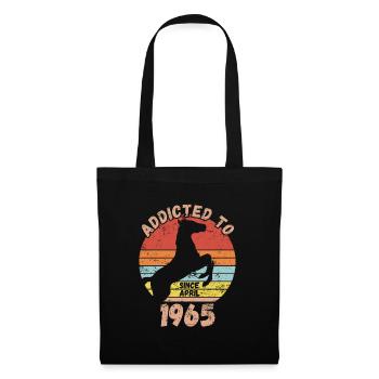 Geburtstag Pferde Reiten April 1965 - Stoffbeutel - Schwarz - Vorne