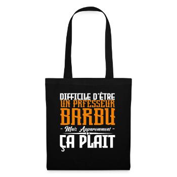professeur barbu, citations barbe, cadeau Idée - Sac en tissu - noir - Devant