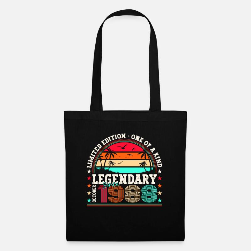 Legendär seit Oktober 1988 34. Geburtstag Geschenk - Stoffbeutel - Schwarz