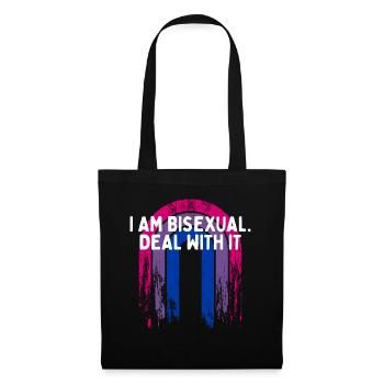 Je suis bisexuel Deal with It Bi Dictons Bi Pride - Sac en tissu - noir - Devant