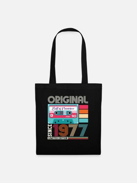 November Jahrgang 1977 45. Geburtstag Geschenk - Stoffbeutel - Schwarz