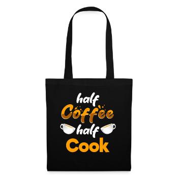 Moitié café Moitié cuisinier Drôle Chef Humour Culinaire - Sac en tissu - noir - Devant