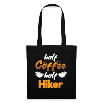Half Coffee Half Hiker Funny Hiking Humor Trail - Tote Bag - black - Front