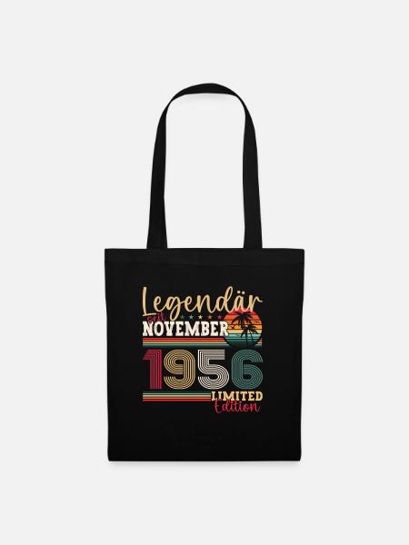 Legende November 1956 66. Geburtstag Geschenk Fun - Stoffbeutel - Schwarz