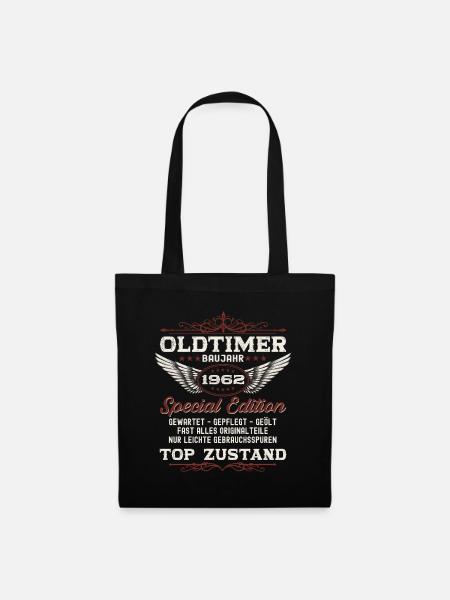 Oldtimer Jahrgang 1962 60. Geburtstag Geschenk fun - Stoffbeutel - Schwarz
