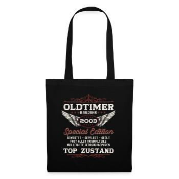 Oldtimer Jahrgang 2003 19. Geburtstag Geschenk fun - Stoffbeutel - Schwarz - Vorne