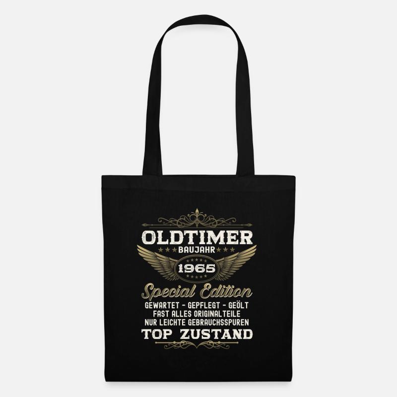Oldtimer Jahrgang 1965 57. Geburtstag Geschenk fun - Stoffbeutel - Schwarz