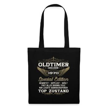 Oldtimer Jahrgang 1970 52. Geburtstag Geschenk fun - Stoffbeutel - Schwarz - Vorne