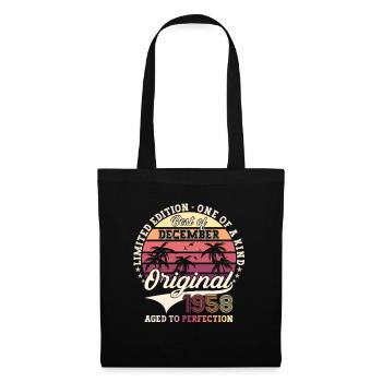 Cadeau original du 64e anniversaire de décembre 1958 - Sac en tissu - noir - Devant