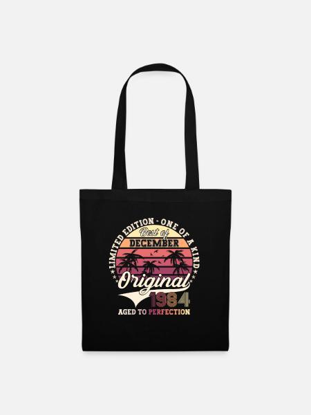 Original Décembre 1984 Cadeau du 38e anniversaire - Sac en tissu - noir