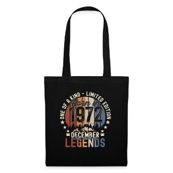 Cadeau original du 50e anniversaire de décembre 1972 - Sac en tissu - noir - Devant