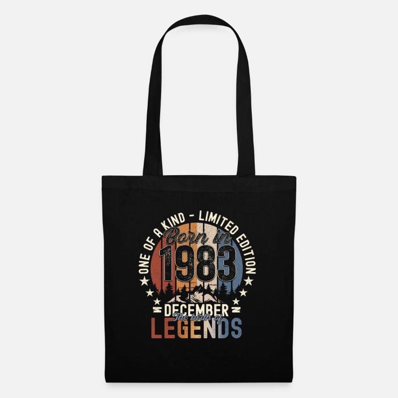 Original Dezember 1983 39. Geburtstag Geschenk - Stoffbeutel - Schwarz