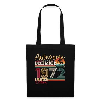 Cadeau original du 50e anniversaire de décembre 1972 - Sac en tissu - noir - Devant