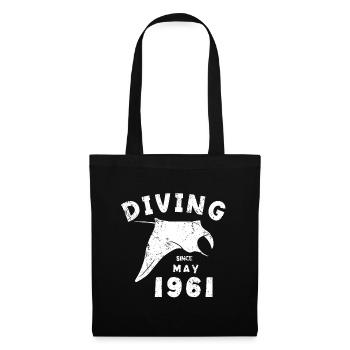 Anniversaire du plongeur - Plongée depuis mai 1961 - Sac en tissu - noir - Devant
