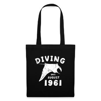 Anniversaire du plongeur - Plongée depuis août 1961 - Sac en tissu - noir - Devant