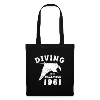 Anniversaire du plongeur - Plongée depuis décembre 1961 - Sac en tissu - noir - Devant