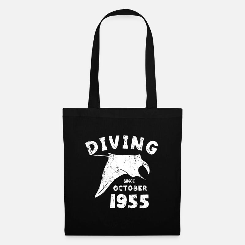 Taucher Geburtstag - Diving since October 1955 - Stoffbeutel - Schwarz