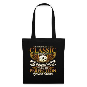 Né en décembre 1952 Cadeau du 70e anniversaire - Sac en tissu - noir - Devant
