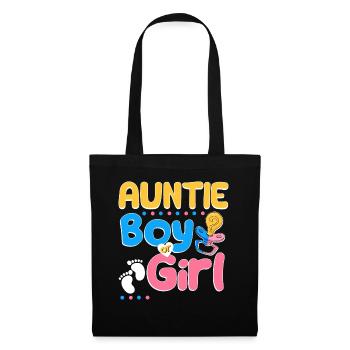 Pink or Blue Auntie Loves You Best Aunt Ever Aunt - Stoffbeutel - Schwarz - Vorne