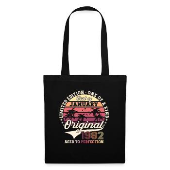 Millésime 1982 41 janvier Anniversaire Cadeau Mari - Sac en tissu - noir - Devant