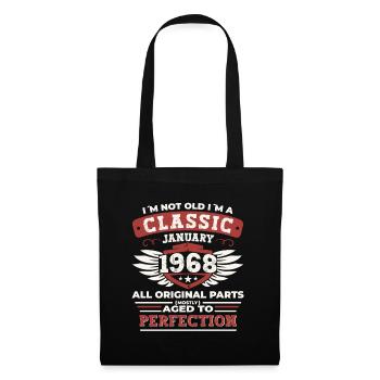 Né en 1968 Janvier 55e anniversaire Homme cadeau - Sac en tissu - noir - Devant