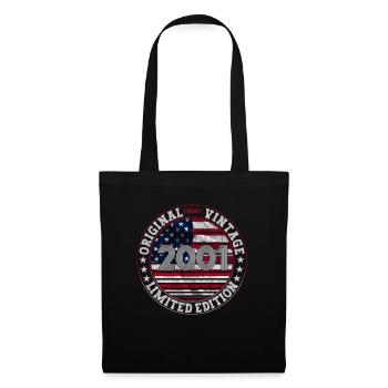 Jahrgang 2001 22. Geburtstag Geschenk Mann/ USA - Stoffbeutel - Schwarz - Vorne